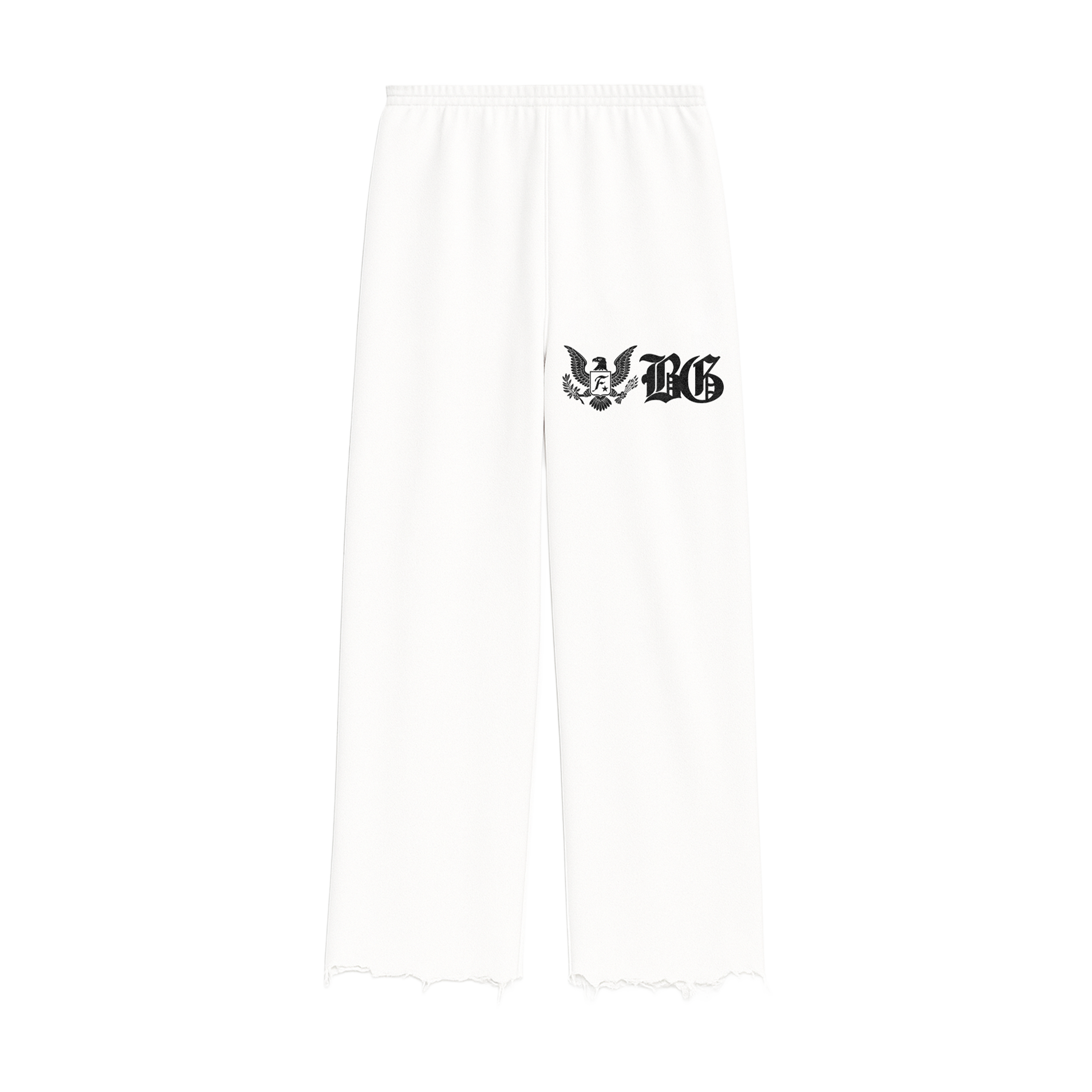 FBG EAGLE DISTRESSED SWEATPANTS : WHITE